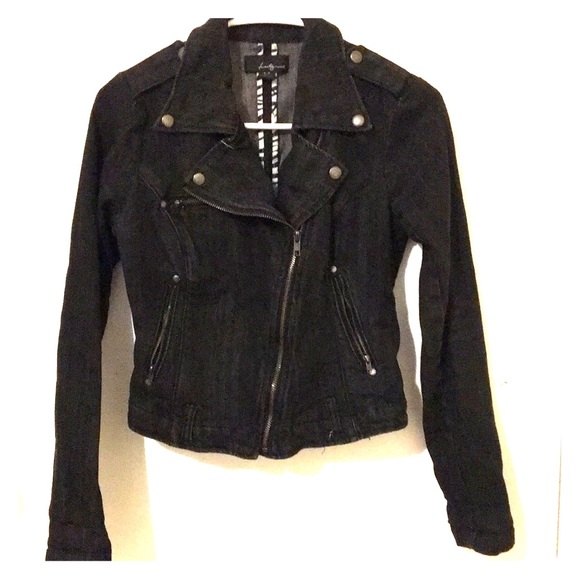 forever 21 denim moto jacket